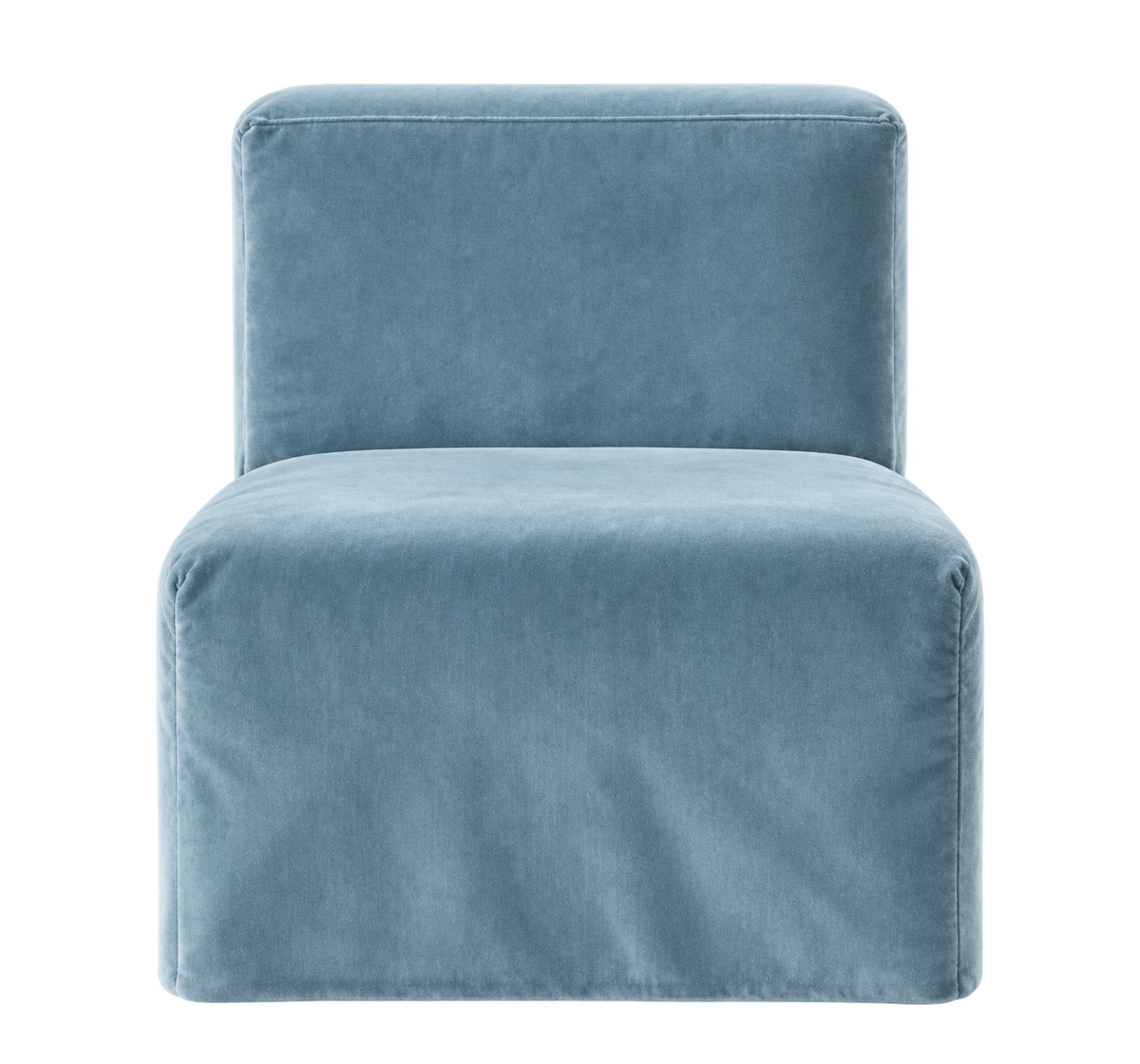 One-off ice blue velvet chair